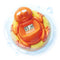 Aquatopia Fergus Frog Baby Bath Thermometer Floating Toy, Digital Audible Alarm, Orange, Baby Bath Essentials