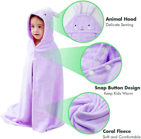 27.5" 55" ROMASA Toddler Hooded Bath Towel Ultra Soft Towel Highly Absorbent Bathrobe Blanket for Boys Girls- x