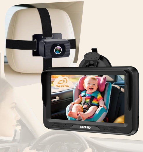 Rohent Baby Car Camera HD 1080P - Rear-Facing Infant Monitor with Night Vision