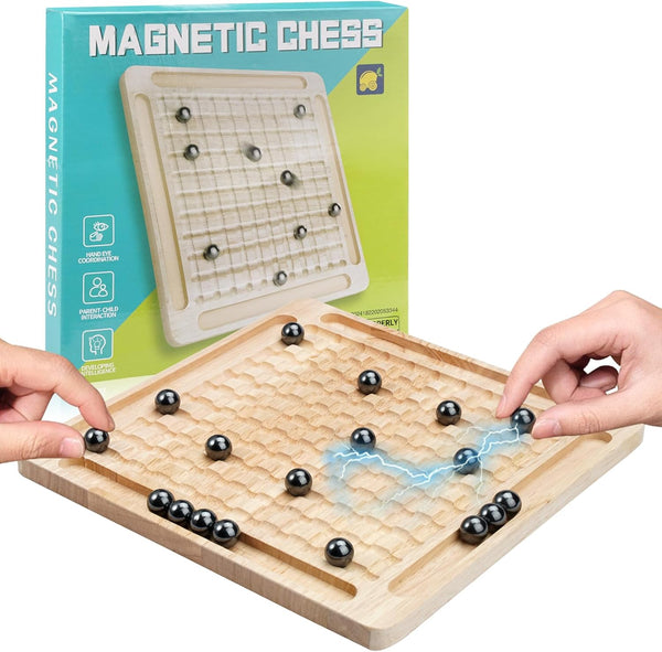 Magnetic Chess Game, Table Top Magnetic Fun for Kids and Adults, Family Party Strategy Game Puzzle Toy