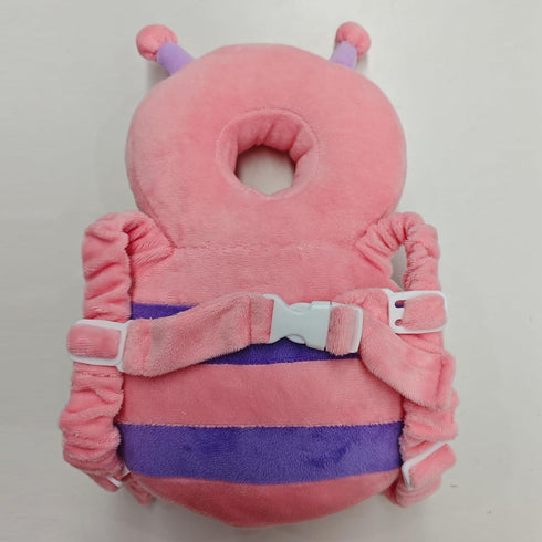 Newvenper Backpack, Baby Head Protector Toddler Padded Carrier With Elasticated Wear (Pink Butterfly)