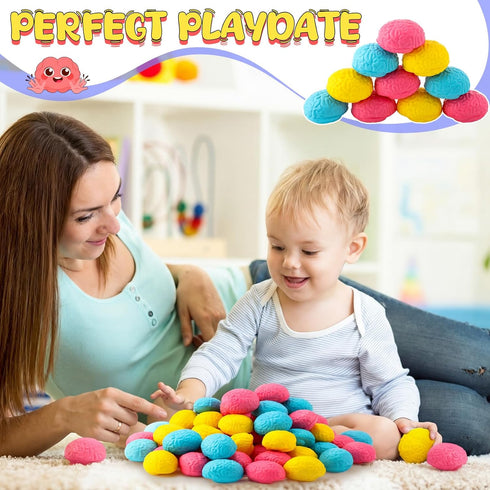 100 (3 Skylety Pcs Brain Stress Balls Bulk Halloween Funny Toy PU Hand Muscle Exercise Pressure Ball Brain Shaped Toy