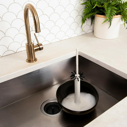 The First Years Suds Baby Bottle Washer, includes Built-in Baby Bottle Brush for Cleaning