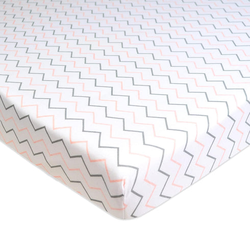 American Baby Company 2 Pack 100% Natural Cotton Fitted Mini Crib Sheets, Soft & Breathable, Pink Whale
