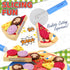 Wooden Pizza Toys for Kids, 24Pcs Cutting Toy Pizza Play Food Set, Pretend Play Kitchen Accessories Wood Cooking Toys for 3 4 5 Year Old Toddlers Boys Girls