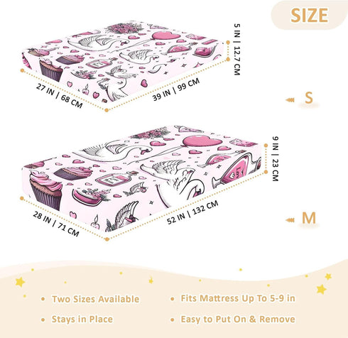 CZXW 52" 28" Swan Valentines Love Crib Sheets Fitted x Natural Cotton Soft & Breathable for Baby Crib Mattress