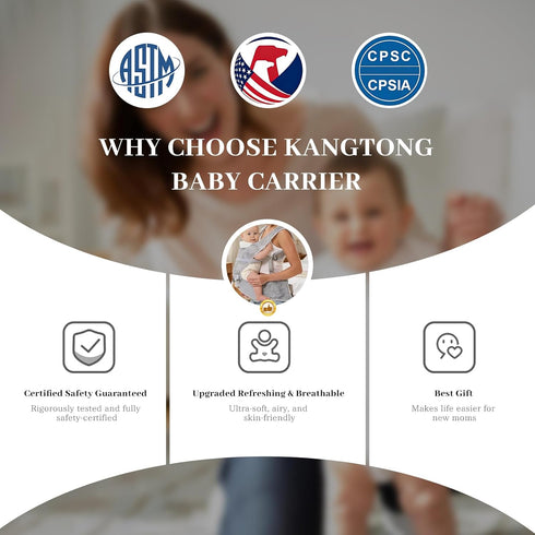 6-in-1 45lbs, Baby Carrier with Hip Seat, Ergonomic Detachable Infant Carrier Newborn to Toddler up to Full Breathable