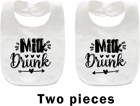 Set Baby Twins Bibs Milk Newborn Baby Bibs Cute Unisex Bibs Toddler Baby Boy Girl Bibs