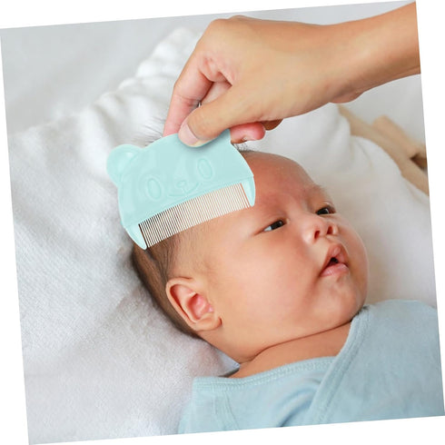 DECORNIJIA 6pcs Newborn Comb Gentle Hair Grooming Kit for Cradle Cap Soft Scalp Brush for Portable Design Light Blue