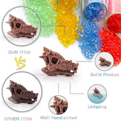 11PCS Set LC JoyCre Realistic Mini Dinosaur Bones T-rex Skull for Sandbox Kids Toys Carnotaurus Velociraptot