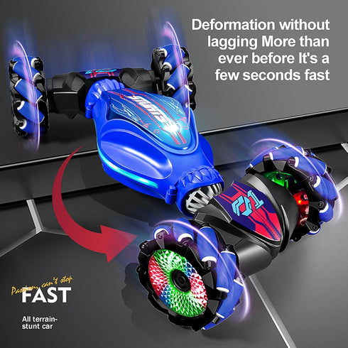 Mucdcnhk 360 4WD 2.4G 6+ Rotating Remote Control Car, Gesture Sensing RC Stunt Car, Controller and Adjustable Light