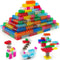 CONVENTEJOY 400 Pieces Translucent Building Bricks -9 Colors Crystal-Clear Classic Block Toy Fully