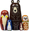 HYCLES Nesting Dolls Russian Matryoshka Wood Stacking Set for Kids, Handmade Toys for Christmas Gift
