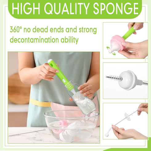 Willinglong 22 Set 12 6 4 Pcs Sponge Bottle Nipple Brushes Including Pcs Bottle Sponge Brush Heads Interchangeable