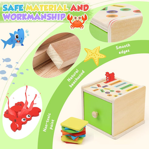 1 1-3 12-18 Montessori Wooden Toddler Toys for Year Old, Fine Motor Skills Toys for Year Old, Month Baby Educational