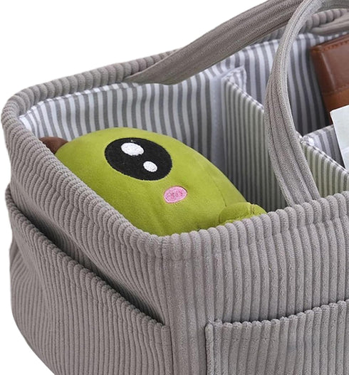 Generic Kids Diaper Organizer, Portable Corduroy Large Storage, Diaper Holder Nursery Organizer Bag, for Wipes Milk