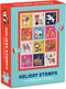 Galison Holiday Stamps Mini Puzzle, Multicolor, 130 Piece