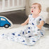 david's kids Muslin Cotton Baby Sleep Sack 6-12 Months, 2 Pack 100% Cotton Sleeping Bag for Summer, TOG 0.5 Baby Wearable Blankets with 2-Way Zipper, Soft Sleep Sacks for Newborn Infant, Dinosaur by david's kids