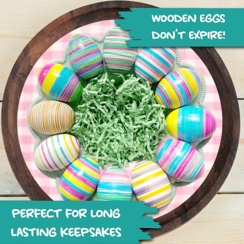 (12 Pack), 3 The Eggmazing Egg Decorator Authentic Wooden Eggs - for Easter Egg Decorating, Arts and Crafts - Matte