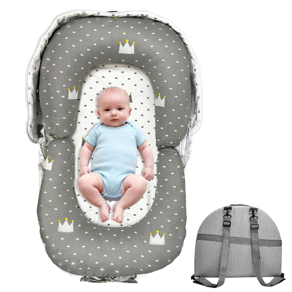 UGRASEA Baby Lounger, Foldable Portable Waterproof Baby Nest Cover, 0-24 Months Newborn Tummy