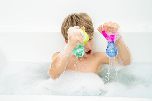 Mobi Skwooshlz Baby Bath Toys - Silicone Water Squeeze Bulbs, BPA Free, Easy to Clean (Pack of 2)