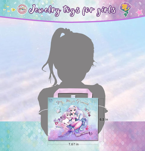 Charm Bracelet Making Kit & Unicorn/Mermaid Girl Toy - Ideal Crafts for Ages 8-12 Girls to Inspire Imagination