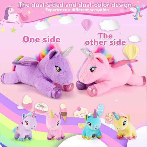 5 1 Mommy 4 3-8, gnomantic Pieces Unicorn Stuffed Animals - Stuffed Unicorn with Babies - Unicorns Gifts for Girls Ages