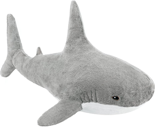 MUPI Shark Plush, 39” Shark Stuffed Animal, Large Shark Pillow Toy, Grey Ocean Stuffed Animal