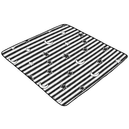 EtherSpher 50'' 50''gimnasio Black White Stripes Stars Moon Soft Padded Baby Gym Play mat for Floor Portable Foldable