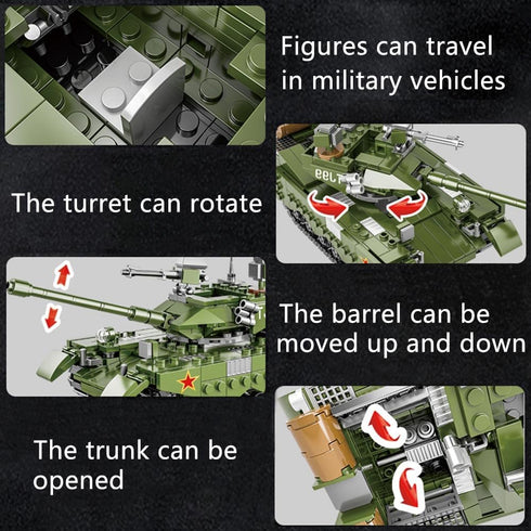 Armored Vehicle Building Block Battle Tank Toys for Age 8-12+, Army Tank Military Vehicle Brick Gifts for Boys