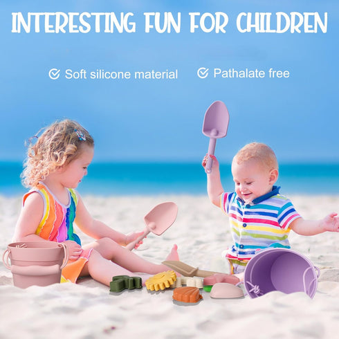 14 Set 2 2 9 1 Summer Hungdao Pcs Silicone Beach Toys Travel Beach Sand Toys Include Silicone Bucket Pail, Shovel, Sand