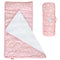 Moonsea Toddler Nap Mat Pink with Pillow and Fleece Minky Blanket, Lightweight Sleeping Bag for Kids
