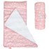 Moonsea Toddler Nap Mat Pink with Pillow and Fleece Minky Blanket, Lightweight Sleeping Bag for Kids