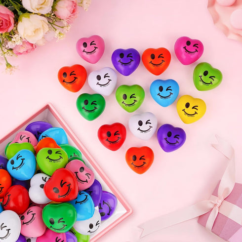 100PCS SHQDD Stress Balls, Heart Stress Balls for Adults & Kids, Mini Foam Ball Stress Relief Toys, Fidget Anxiety