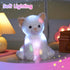 Houwsbaby LED Glowing Kitty Plush Toy - Light Up Cat Stuffed Animal, Night Lights Birthday Present for Kids, White, 12''