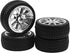 4Pcs 2.55in Rubber Tires & 12mm Hex Plastic Wheel Rims Set 10-Spoke with Foam Compatible with Traxxas Kyosho HPI Tamiya
