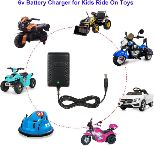 6V Battery Charger for Kids Ride On Toys Car 6v Charger for Best Choice Products Kidzone Bumper Car Kid Trax Toddler Quad ATV Electric Car Charger