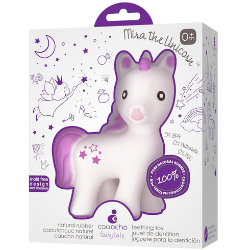 CaaOcho Pure Natural Rubber Teething Baby Toy - Mira The Unicorn Teether