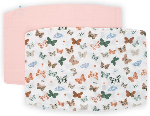 2 Pack 2) Little Unicorn Standard Pillowcase | Super Soft & Breathable Muslin Fabric | Snug Envelope Closure | for Crib