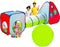 Kiddey Tunnel and Ball Pit Play Tent, 3pc Pop Up Toddler Gym Tunnels with Tents for Kids, Indoor Outdoor Gift
