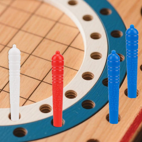 SAVITA 9 Pcs Plastic Cribbage Board Pegs, Three Colors Traditional Crib Pins with Tapered Design for Peg Board Games