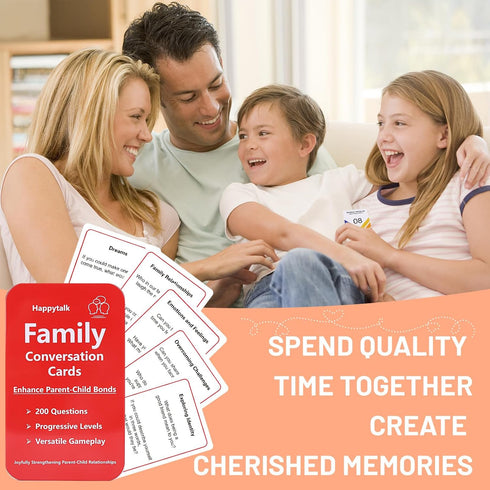 Conversation Cards for Kids, 200 Engaging Questions for Family Talks, Perfect for Strengthening Relationships