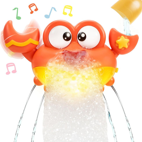 lalalark Baby Bath Toys for Toddlers 2-4, Crab Bubble Machine with Music, LED