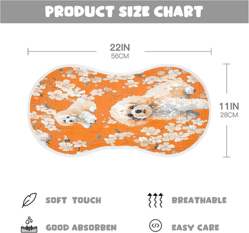 YETTASBIN Dog Muslin Baby Burp Cloth, Super Soft Absorbent Cotton Burp Rag Baby Bibs Feeding Cloth for Newborn Boys