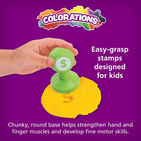 Set, 26 Colorations Alphabet Dough Stampers Lowercase Letters, Letter Stamps for Toddlers & Preschool Kids, Learn ABC