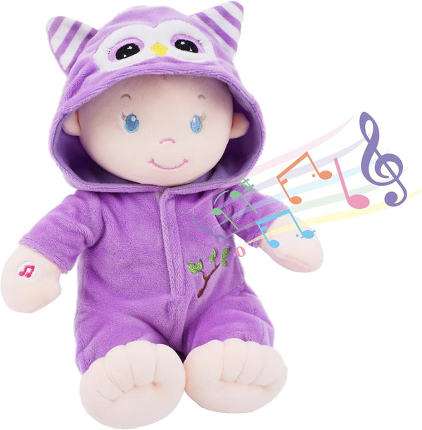 June Garden 12" Soothing Music Sweet Dolly Bedtime Owl - Interactive Stuffed