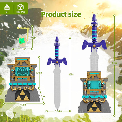 BOTW The Master Sword Glowing Building Block Set, Compatible with Lego Link’s Sword Toy Set for Ages 6-12, 498PCS