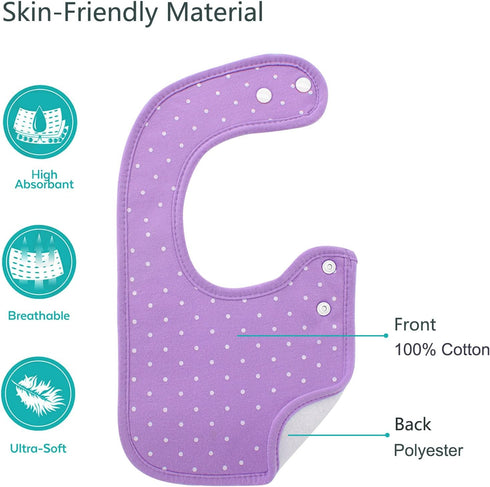 Baby Bibs Organic Cotton Super Soft and Absorbent With Adjustable Snap for Baby Boys and Girls