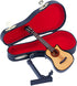 Dselvgvu Wooden Miniature Guitar with Stand and Case, Collectible Musical Instrument Replica