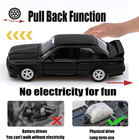 1/36 Scale 1987 BMW M3 Diecast Model Cars - Pull Back Vehicles BMW Toy Cars for Boys and Girls